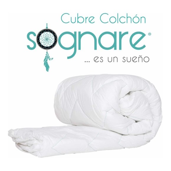 Sognare Cubre Colchón Tamaño Individual, Termorregulable, 100% Algodón, Hipoalergenico, Lavable.… Sognare Individual