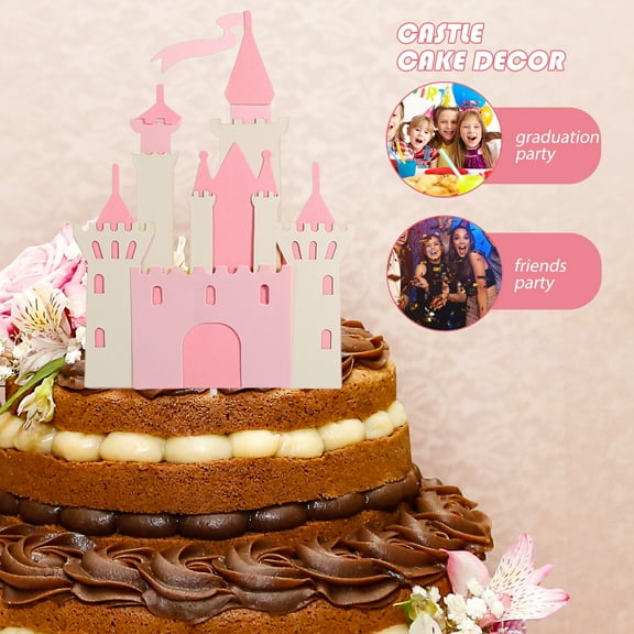 Baluue Castle Cake Toppers Assorted Color Plastic 6Pcs