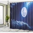 thumbnail image 5 of Ambesonne Moon Shower Curtain, Full Moon Falling Stars, 69"Wx70"L, Indigo Blue White, 5 of 5