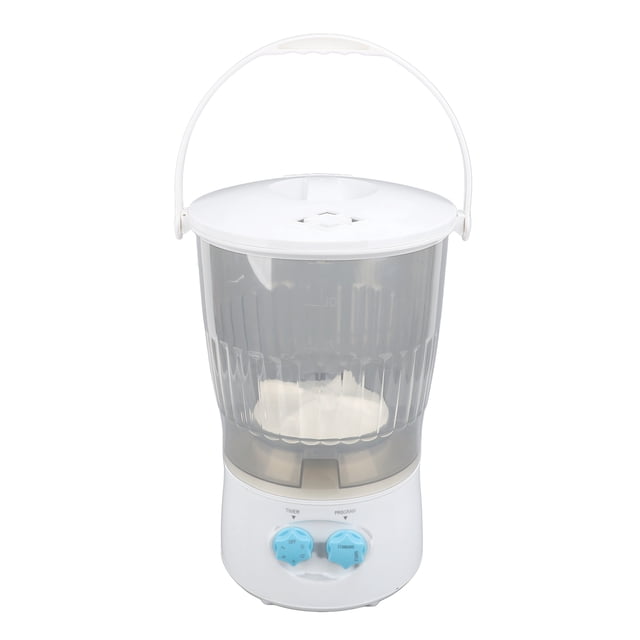 10L Small Washing Machine, Two Waterflow Modes Portable Washing Machine with Lid, 15 Minute Timer Lightweight Mini Washer for Apartment, Home, Hotel, Camping, RV