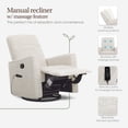 thumbnail image 3 of Evolur Raleigh Glider With Back Massager |Recliner| Rocker, Parchment, 3 of 5