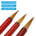 thumbnail image 4 of Cepillos de Caligrafía China Uxcell Acuarela Tinta Pintura Escritura Dibujo Mangos de Aleación 3 Tamaños Marrón Rojo 3 Paquete, 4 of 7