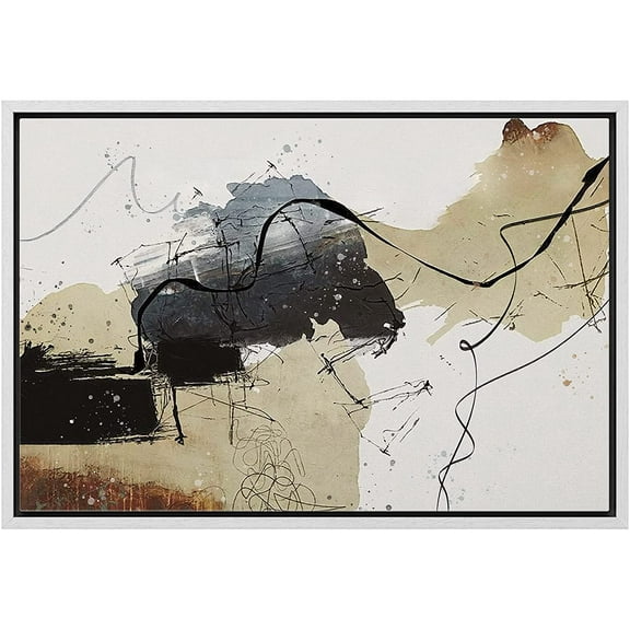 wall26 Framed Canvas Print Wall Art Urban Grunge Graffiti Paint Strokes Abstract Shapes Illustrations Modern Art Decorative Bohemian Multicolor for Living Room, Bedroom, Office - 16"x24" WH