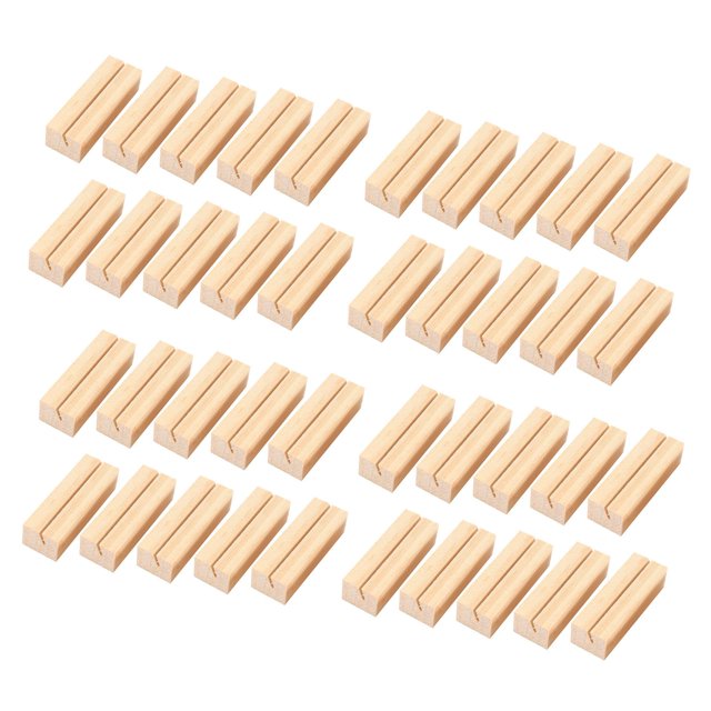 80 Piezas Soporte de Tarjeta de Madera, Soporte de Número de Mesa de Madera, Abrazadera Soporte Memo