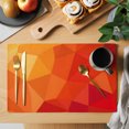thumbnail image 2 of Red Orange Placemats Set of 4, Modern Abstract Ombre Geometric Washable Wipeable Table Mats for Dining Tables, Indoor Outdoor Kitchen Place Mats for Holiday Party Table Decor, 2 of 9