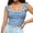 Blue, variant on MIASHUI Women's Square Neck Plaid Gingham Crop Top with Lace Trim and Spaghetti Strap Corset Style Tank Blue,L
