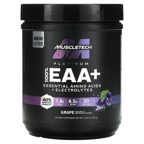 MuscleTech Platinum 100% EAA+, Grape, 13.65 oz (387 g)