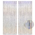 thumbnail image 1 of Cortinas con flecos PIGETALE, lámina metálica plateada, 2 unidades, 1 m x 2,5 m, 1 of 7