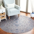 thumbnail image 2 of SAFAVIEH Tucson Max Traditional Machine Washable Area Rug, Ivory/Blue, 6' x 6' Round, 2 of 8
