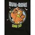 thumbnail image 2 of Scooby Doo Cartoon Scooby & Shaggy Ruh Roh Youth Boys Black Hoodie-M, 2 of 4