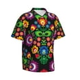 thumbnail image 2 of Daiia Traditional Floral Polish Hawaiian Shirt for Men Gentle Cotton Regular Short Sleeve Casual-Large, 2 of 9