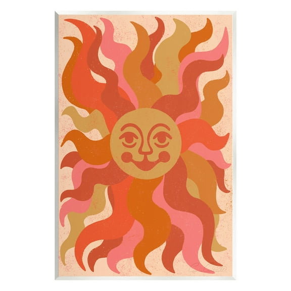 Stupell Industries Celestial Smiling Sun Landscape Painting Unframed Art Print Wall Art, 10 x 15