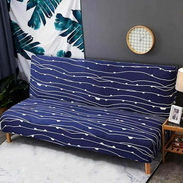 pitrice Housse de Canapé Extensible Ajustée en Polyester Extensible Canapé en Spandex Lavable Canapé Sans Accoudoirs Housse Élastique pour Canapé Pliant E