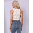 thumbnail image 3 of DARING DIVA Women's Y2K Bralettes V Neck Lace Tank Tops XL White, 3 of 6