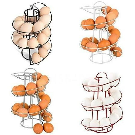 

Egg rack Spiral egg rack with iron for storing eggs in cabinets space saving egg rack shelf holds 20 eggs.White