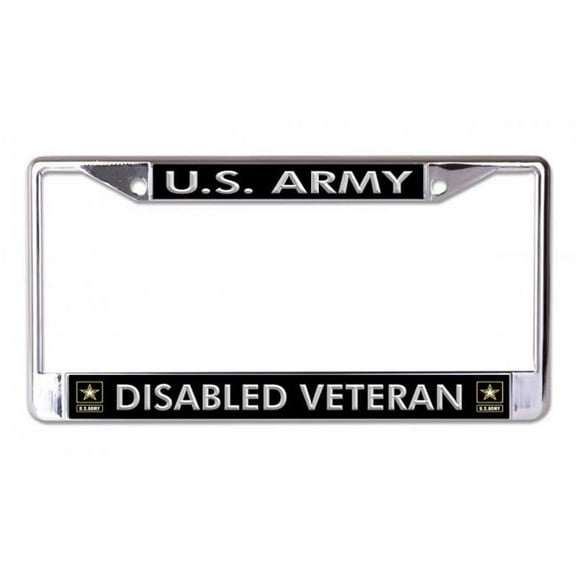 U.S. Army Disabled Veteran Chrome License Plate Frame