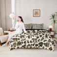 thumbnail image 4 of Castle Fairy Wildlife Bear King Bedding 7pcs for Teens,Abstract Vintage Camo Animal King Bed in a Bag,Olive Khaki Cream,Black Reversible, 4 of 7