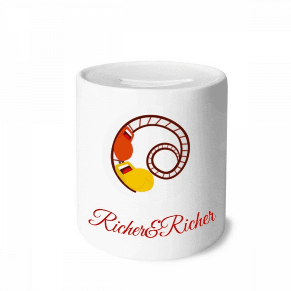 Roller Coaster Amusement Park Illustration Rich and Rich Bank Saving Box Coin
