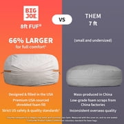 Big Joe Fuf 8Ft Giant Foam Bean Bag Chair, Oversized Couch with Removable Cover for Kids, Teens, Adults, Moss Green Corded Plush, 8 Foot