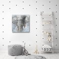thumbnail image 4 of Grey Blue Elephant Wall Decor - Wild Animals Canvas Elephants Print for Bedroom Framed Ready to hang 12x12inch, 4 of 6
