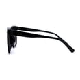 thumbnail image 4 of Womens Oversize Inset Lens Horn Rim Hipster Sunglasses Black Smoke, 4 of 4
