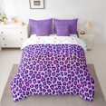 thumbnail image 2 of Feelyou Purple Leopard Print Bedding Comforter Set 7pcs, Simple Fashion Queen Bedding Sets, 2 of 8