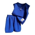 thumbnail image 1 of FAOWME Child Vest Set Baby Short Sleeve 2PCS Summer Children Set Blue 12-18 Months, 1 of 3