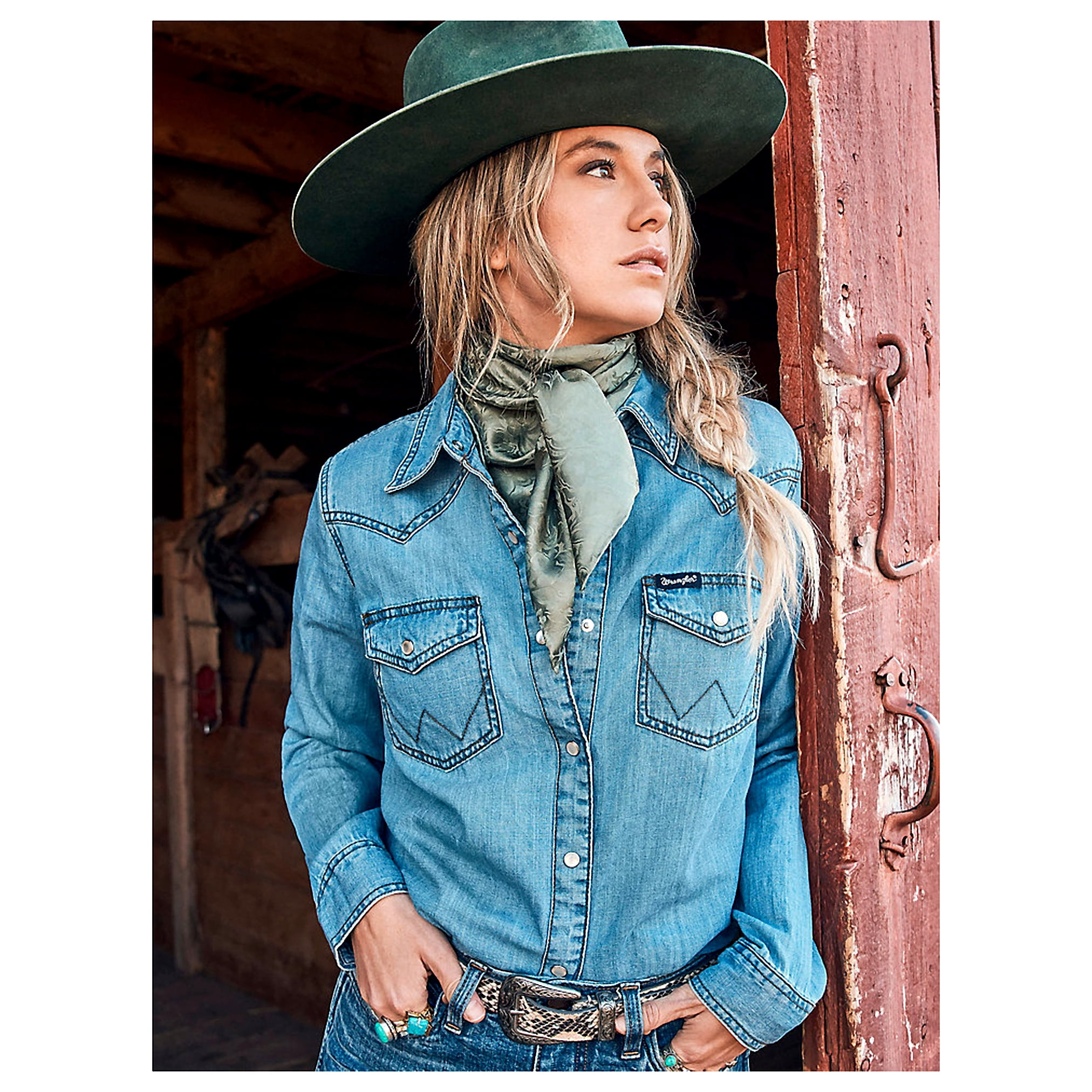 Wrangler® Women's Snap Denim Shirt