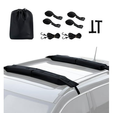 Kayak Roof Rack Pads,Universal Car Soft Roof Rack for Canoe/Surfboard/Paddle Board/SUP/Snow Board with Adjustable,Steady Tie-Down Straps and Storage Bag
