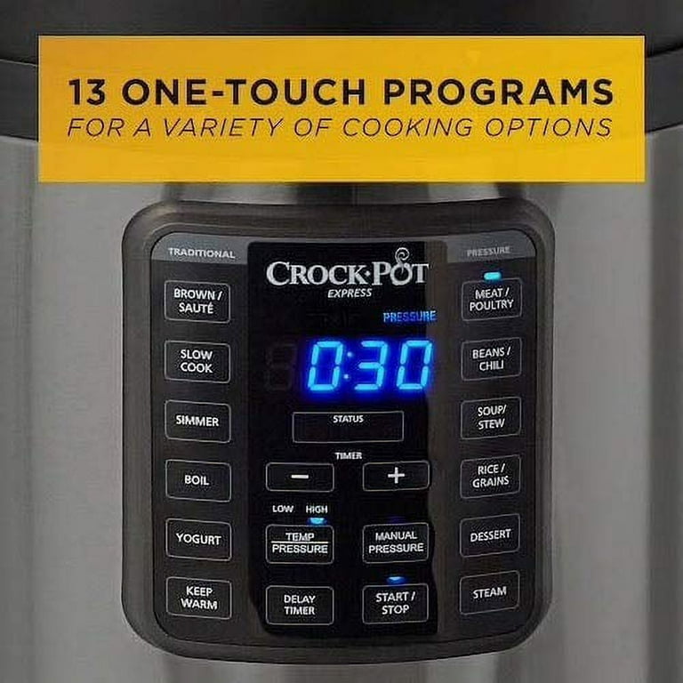Crock-Pot® Express 6-Qt Pressure Cooker, Black Stainless Steel