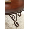 thumbnail image 5 of Pemberly Row Traditional Antique Metal Frame Round Wood Coffee Table in Cherry, 5 of 5