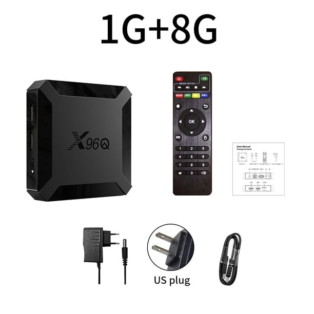 Smart TV BOX para Android 10.0 Quad Core 4K Media Player HD2.0 Top Box Enchufe de EE. UU. Monstrate EL000095-02B