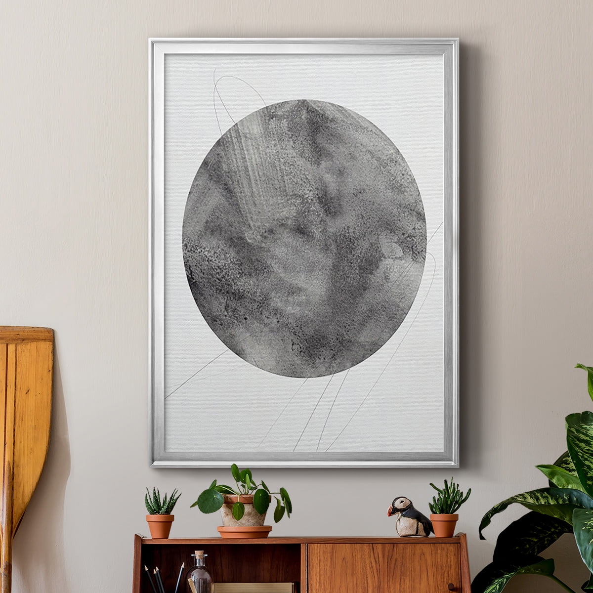 Graphite Moon II Premium Framed Print, in Gold, Black, or Silver - Ready to Hang