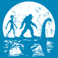 thumbnail image 3 of Alien Bigfoot Loch Ness Monster Moon Women's V-Neck T-shirt Funny Space UFO Hunter Sasquatch Yeti Dinosaur Nerd Believe Tee, 3 of 7