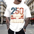 thumbnail image 2 of CONZONE Independence Day Men's T-Shirts Short Sleeve Patriotic T Shirts for Men Casual Crew Neck 250Th Usa Anniversary Letter Graphic Lightweight Tees Soft Cozy Athletic Tops, 2 of 4