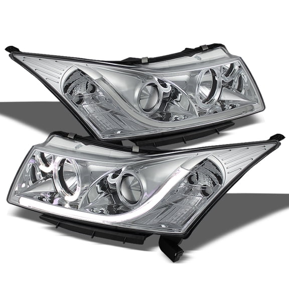 AKKON - For Chevy Cruze Chrome Clear DRL Daylight LED Light Tube/ Strip Halogen Type Projector Headlights Pair