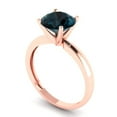 thumbnail image 2 of 2 ct Round Cut Natural London Blue Topaz Solitaire Engagement Ring for Women in 18K Rose Gold, 2 of 5