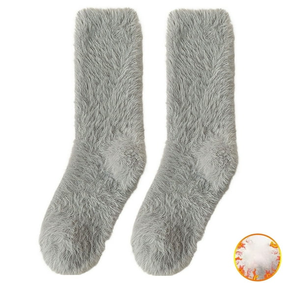 ZSQDM Women's Socks Long Haired Socks For Women Autumn And Winter Sleep Socks Warm Furry Socks Floor Socks With Plush And Thickened Mid Tube Socks Ankle Athletic Running Socks