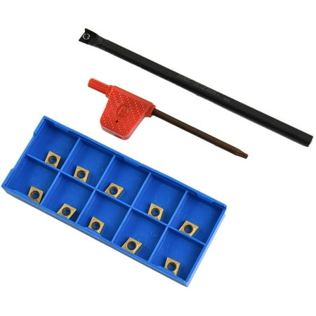 

BUYISI S06K-SCLCR06 Lathe-Boring Bar Turning Holder+10pcs CCMT060204-HM Carbide Inserts