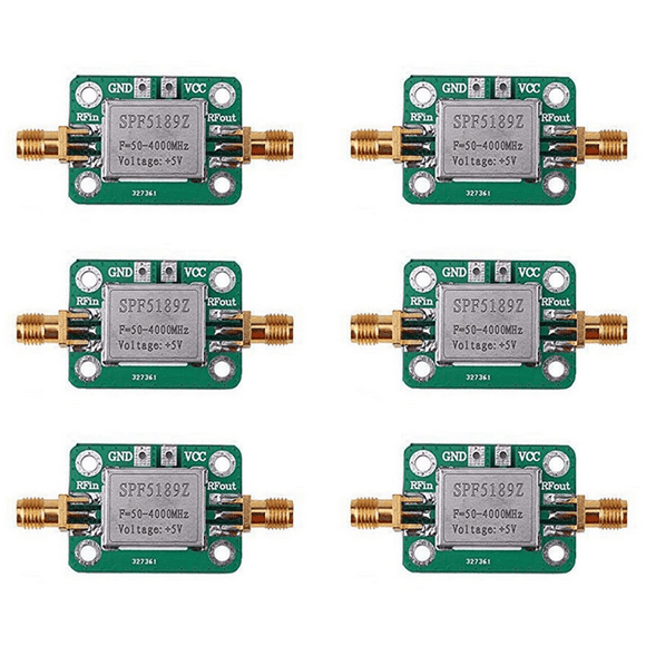 6X RF Amplifier, Low Noise LNA 50 to 4000MHz SPF5189Z RF Amplifier for Amplifying FM HF VHF UHF Radio Signal