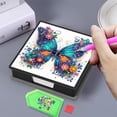 thumbnail image 5 of DIY Diamond Art Painting Creative Design Leather Message Paper Storage Note Box (Includes 160 Notes)-Butterfly-3, 5 of 8