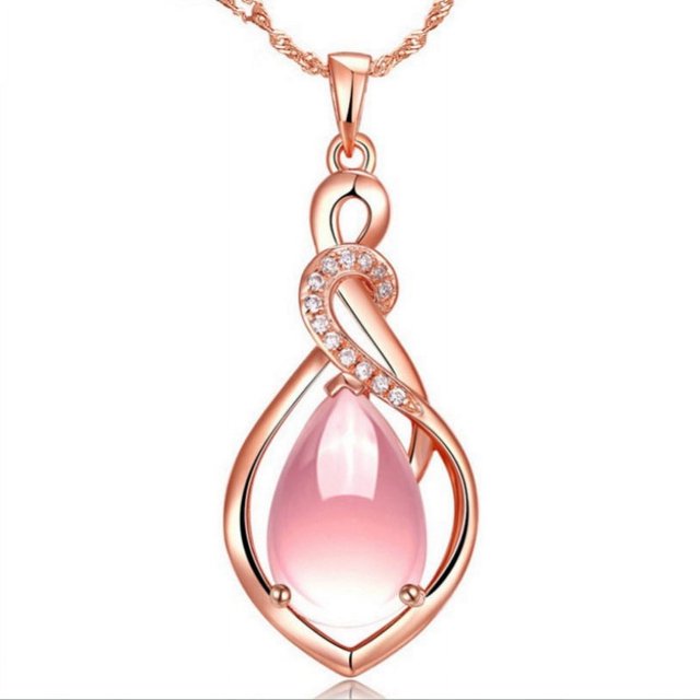 Collar con colgante de cristal en forma de lágrima, cadena ajustable, collar de piedras preciosas, exquisito collar de diamantes de imitación para mujeres y niñas