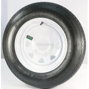 2Pack Trailer Tire On Rim 53012 5.3012 12 in. White Spoke Wheel 5
