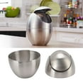 thumbnail image 2 of Suodoka Desktop Trash Can Stainless Steel Egg Shape Mini Countertop Waste Bin with Swing Lid, 7.5 inches / 19 cm Height, Silver, 2 of 9