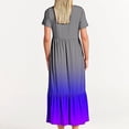 thumbnail image 4 of LOVZFMLL Robe d'Été Décontractée pour Femme à Manches Courtes et Col Ras du Cou, Robe Longue Fluide à Étages pour la Plage avec Poches, Robe à Imprimé Dégradé Multicolore G, 4 of 7