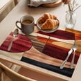 thumbnail image 3 of Red Boho Geometric Placemats Set of 12 Modern Abstract Art Place Mats Indoor Wipeable Table Mats Washable Cloth Dining Table Placemats for Kitchen Holiday Party Home Decor 13x19 Inch, 3 of 9