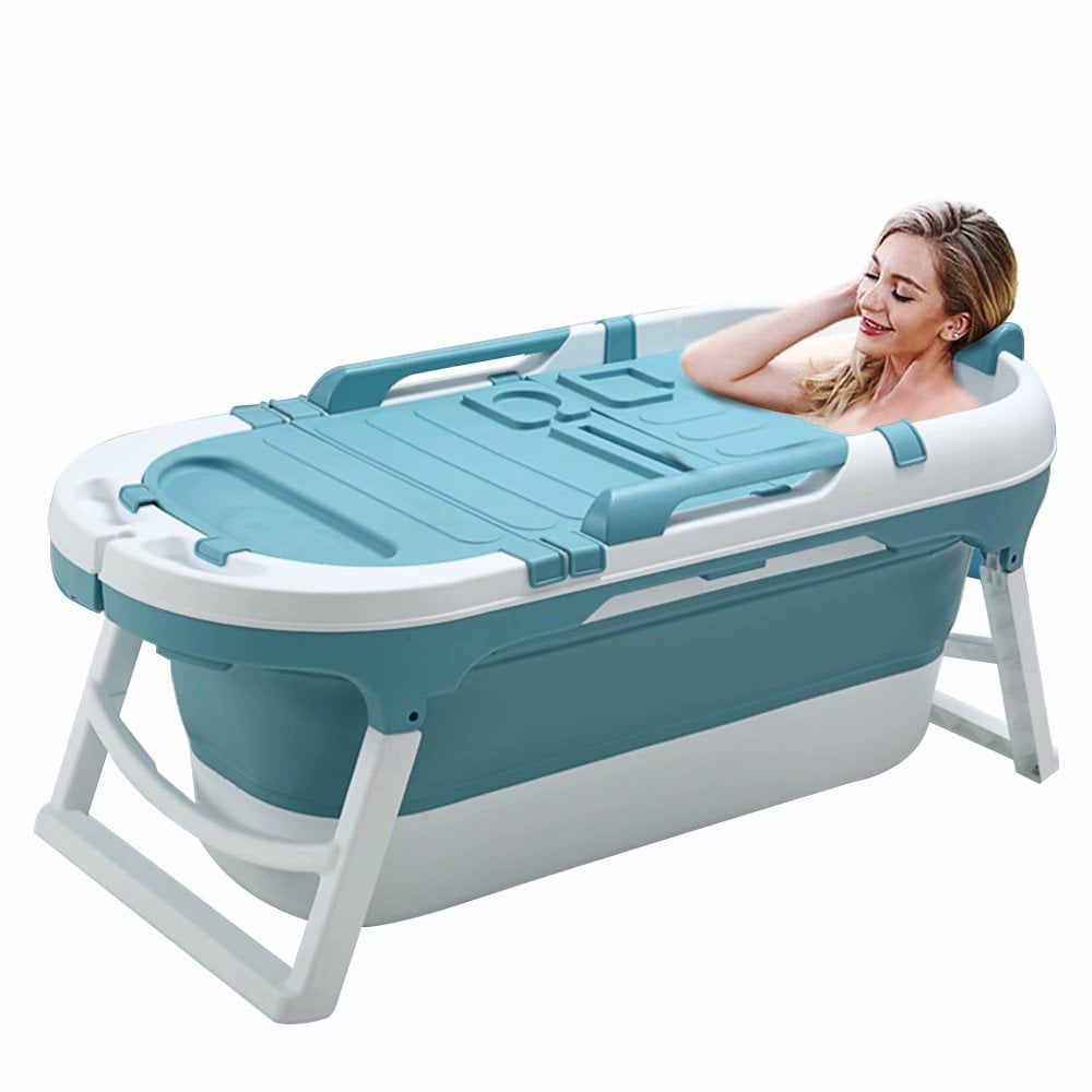 XXZJD Portable Adult Folding Bathtub Freestanding PP TPR Spa Jacuzzi Bath Childrens Pool １２０＊５２＊６８ＣＭ Color : Blue