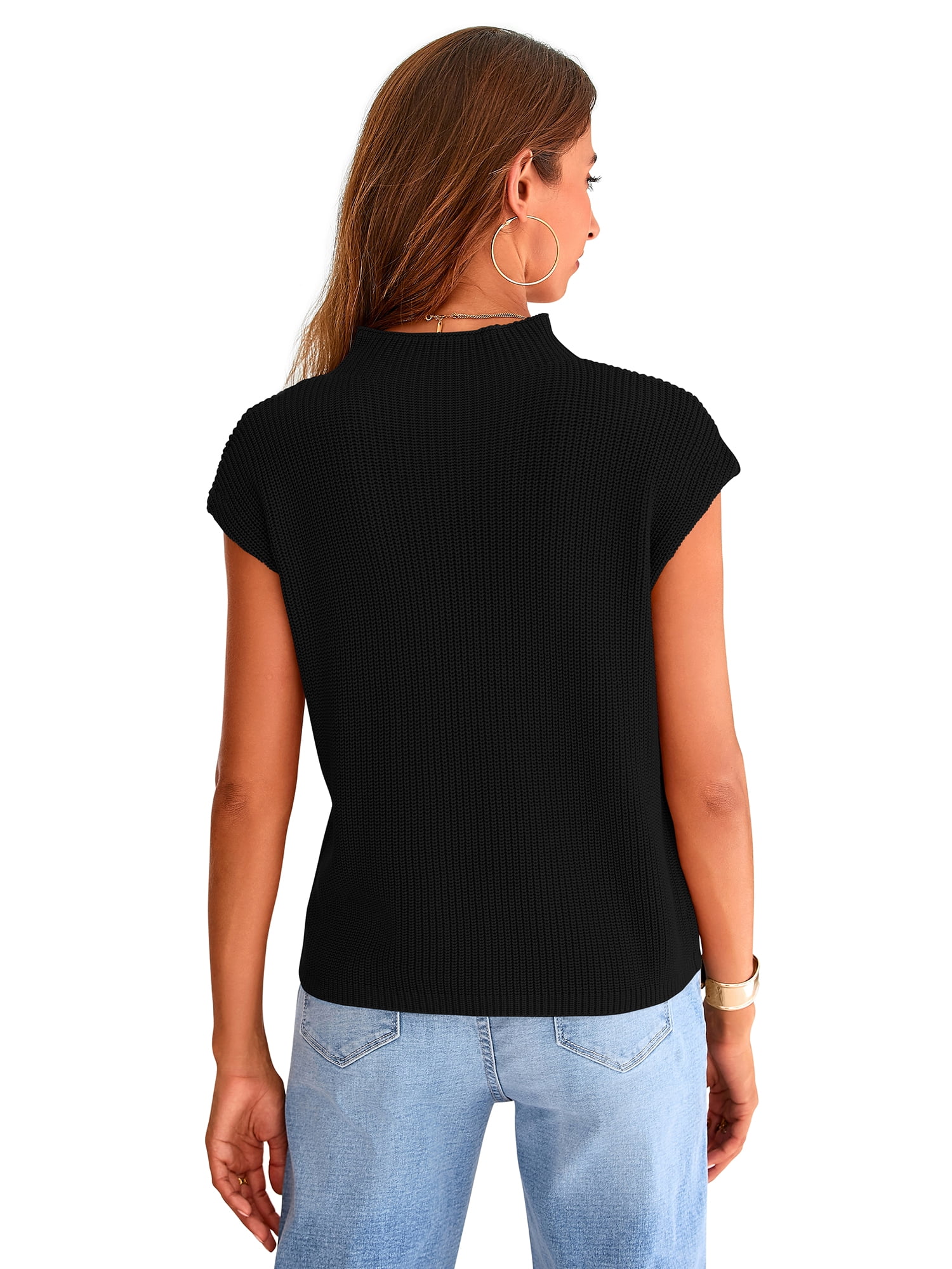 PRETTYGARDEN Women's Short Sleeve Mockneck Sweater, Sizes S-XXL