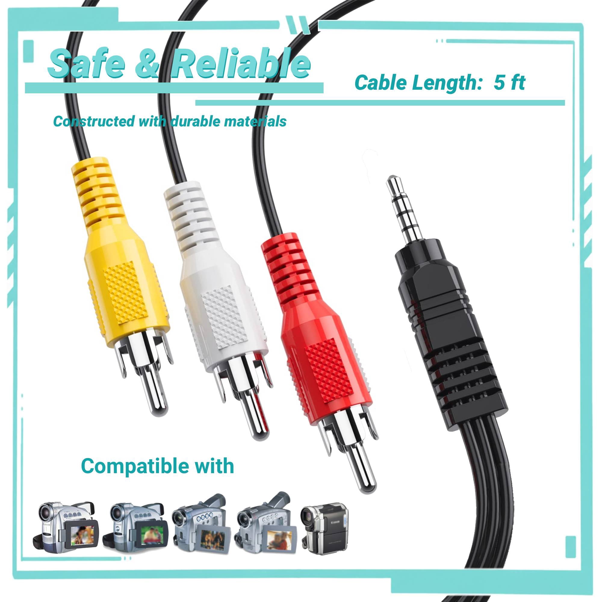 Yolmary 5ft AV Audio Video TV Cable Compatible with ZR65 ZR70 ZR75 ZR80 ZR85 MC HV10