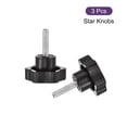 thumbnail image 3 of Uxcell 3Pcs Star Knobs, M8x30mm Plastic Hex Shaped Clamping Handle Screw Knobs, Hand Tightening Star Screw Knob, 3 of 6